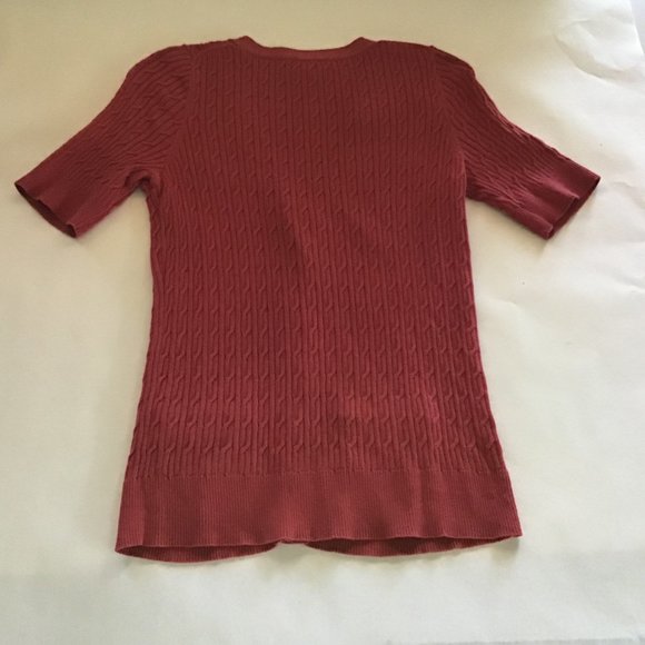 Talbots salmon short sleeve sweater size M, - Picture 3 of 3